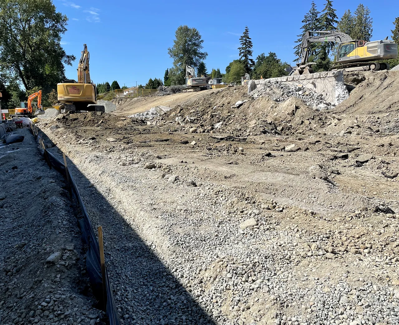 Earthworks beside Parkcrest Elementary